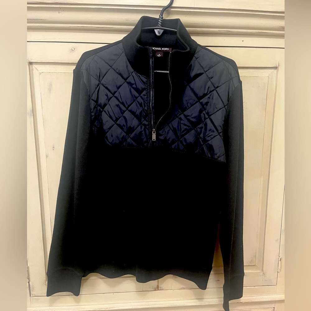 Michael Kors half zip waffle knit pullover